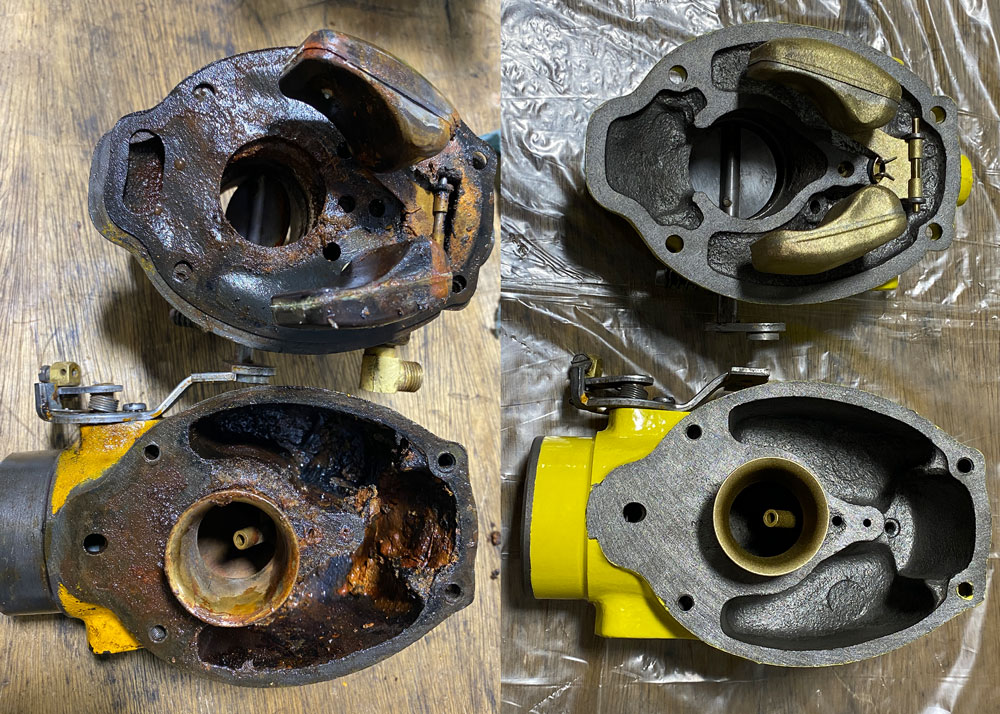 Marvel Schebler TSX-688 Rebuild Before and After